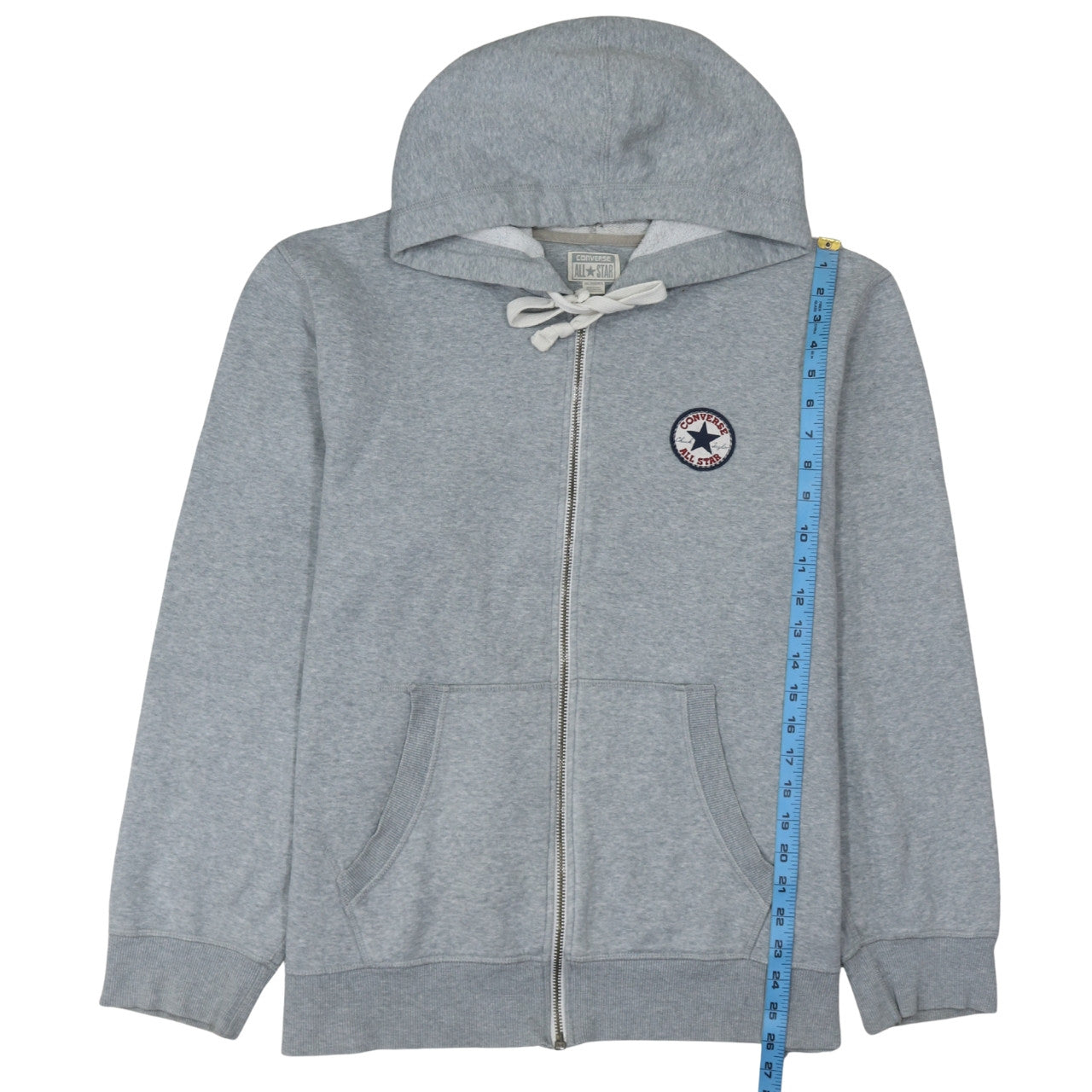 Converse Men’s Grey 2XL Full Zip Hoodie All Star Logo Sweatshirt