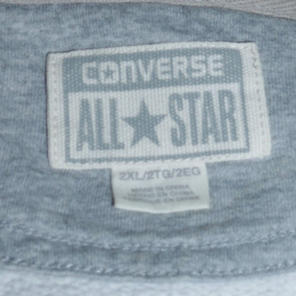 Converse Men’s Grey 2XL Full Zip Hoodie All Star Logo Sweatshirt