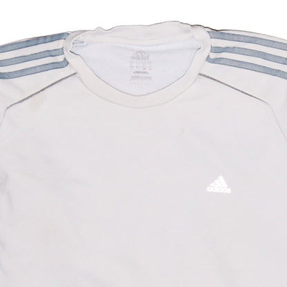 Adidas Men's White Crew Neck Long Sleeve Sports Sweatshirt Size M