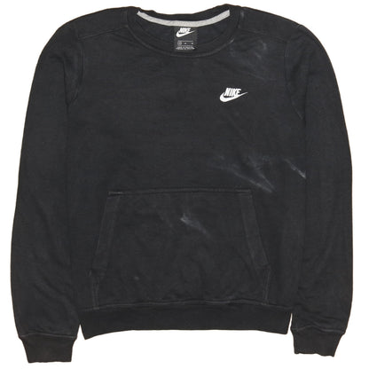 Nike Men Black Crew Neck Pullover Sweatshirt M Regular Fit