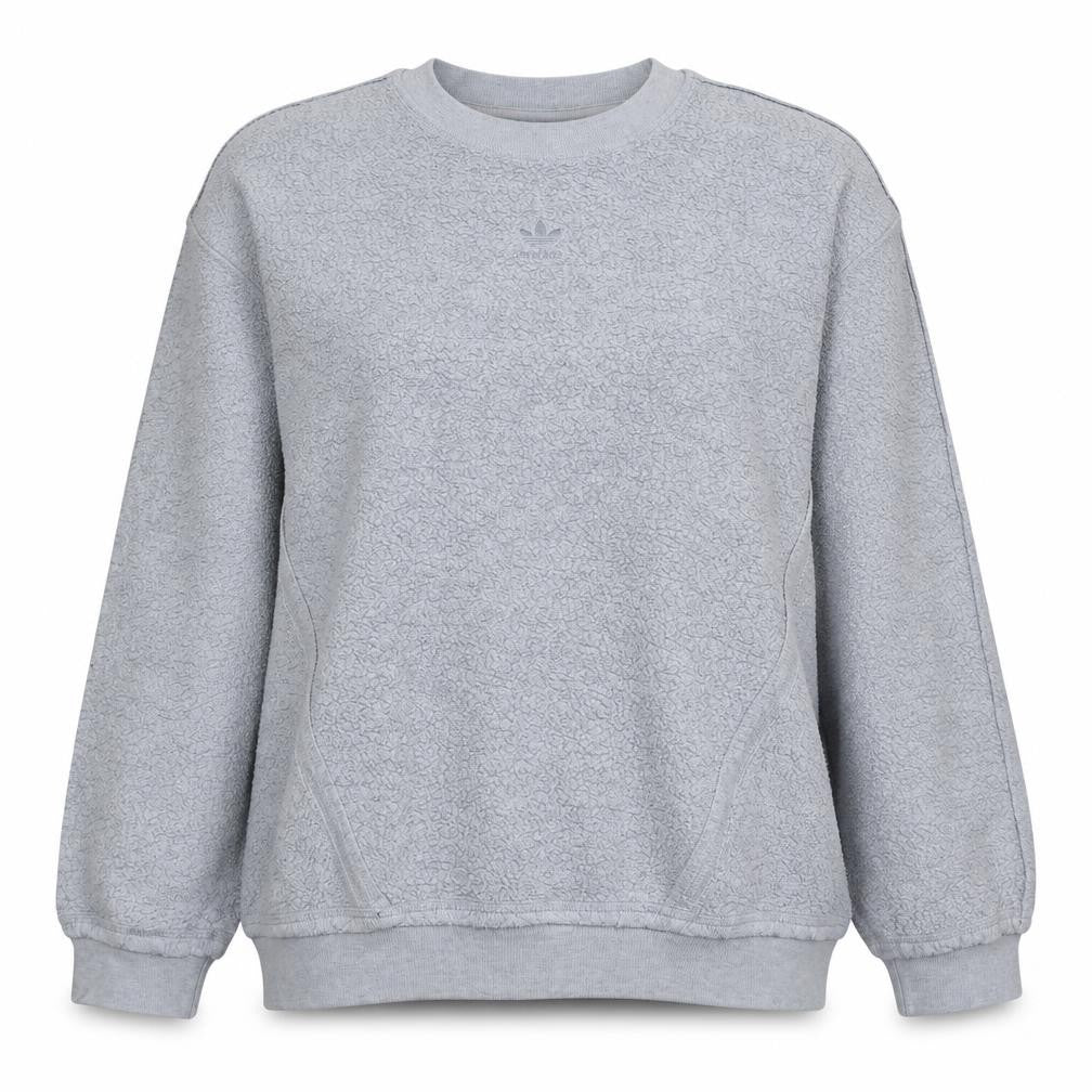 Adidas Women Grey Crew Neck Pullover Sweatshirt Size 12