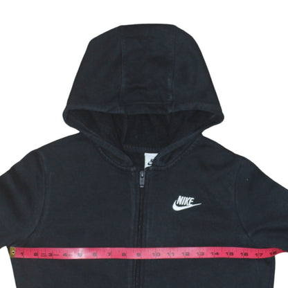 Nike Boys Black Full Zip Hoodie L 147-158cm Cotton Blend Casual