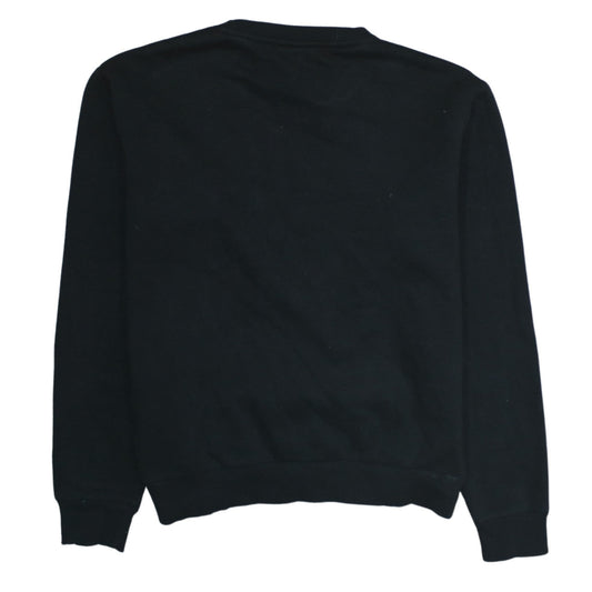 Ellesse Womens Black Crew Neck Sweatshirt UK 10 Cotton Blend Casual