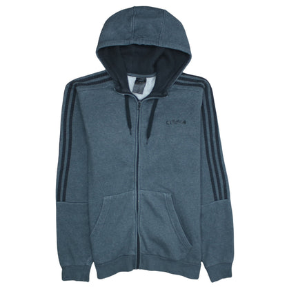 Adidas Men's Blue Full Zip Hoodie Size M Sports Fleece Jacket
