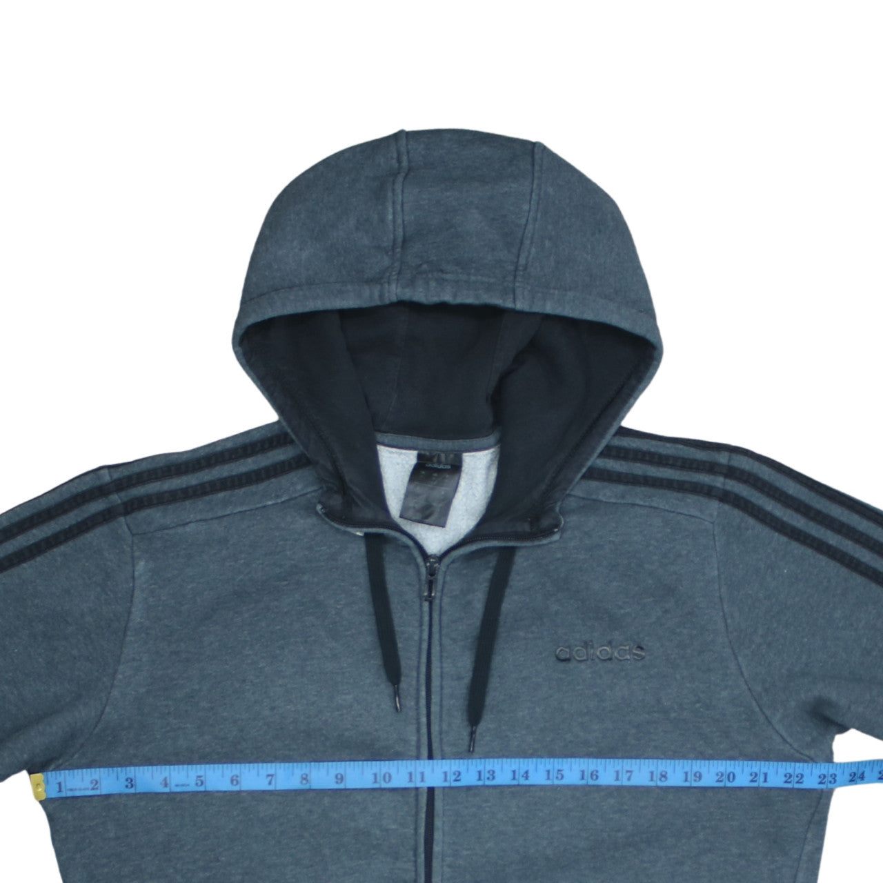Adidas Men's Blue Full Zip Hoodie Size M Sports Fleece Jacket