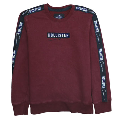Hollister Men’s Red Crew Neck Logo Sweatshirt XS Fleece Pullover