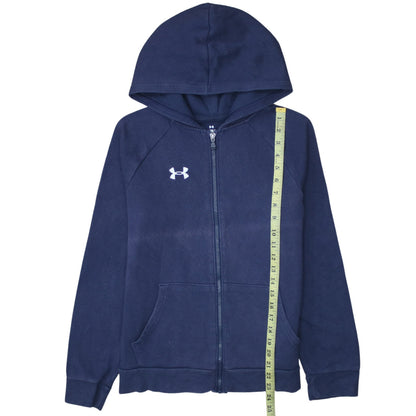 Under Armour Boys Navy Blue Full Zip Hoodie Size 158 Fleece Sweatshirt