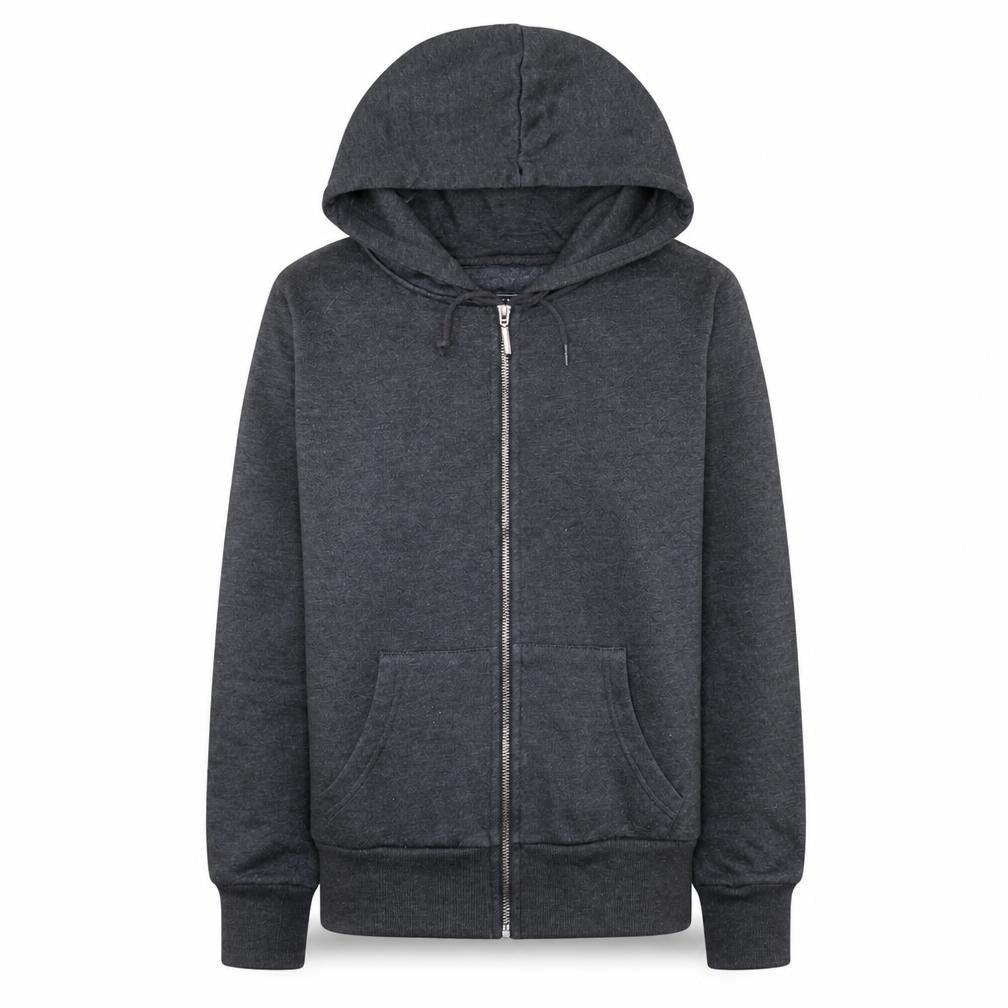 Front view of Atmosphere Women Grey, size 10, Full Zip Hoodie with Pockets