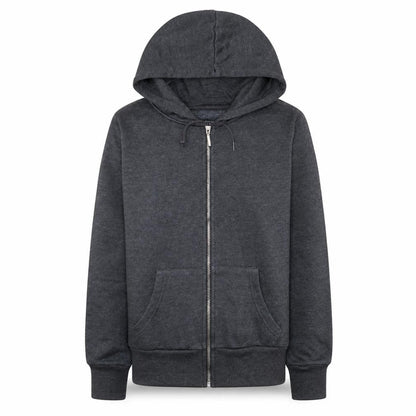 Front view of Atmosphere Women Grey, size 10, Full Zip Hoodie with Pockets