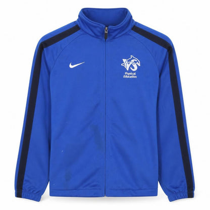 Front view of Nike boys’ blue full zip physical education sweatshirt 12-13 years