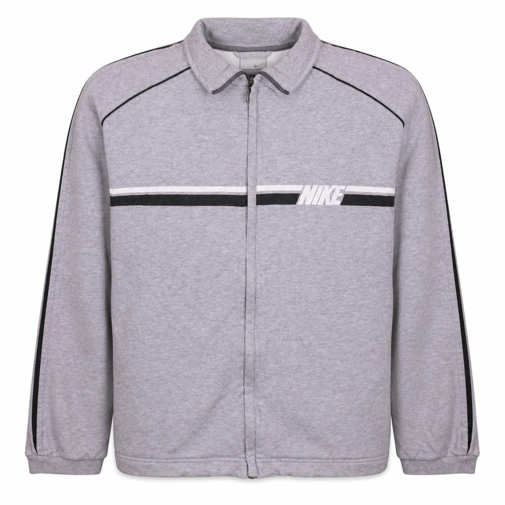 Nike Men's Grey Full Zip Collared Sweatshirt Size M