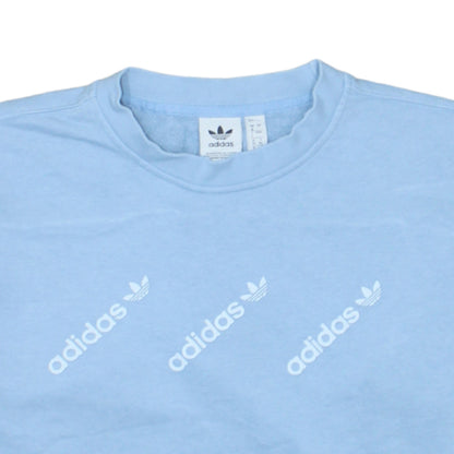 Adidas Women’s Blue Crew Neck Logo Pullover Sweatshirt Size 8