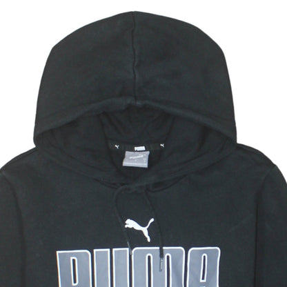 Puma Men's Black Small Pullover Hoodie with Logo Fleece