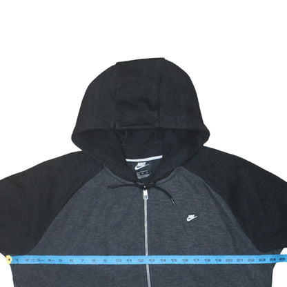 Nike Men's Grey Full Zip Hoodie XL Cotton Blend Lightweight