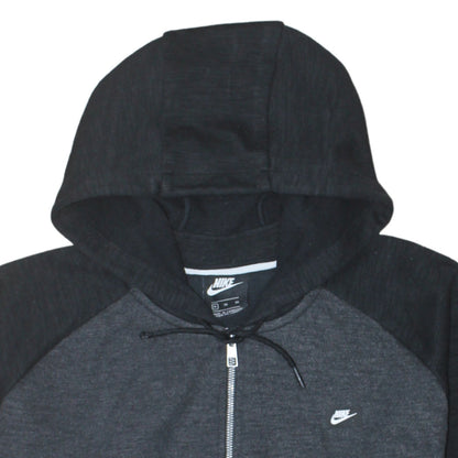 Nike Men's Grey Full Zip Hoodie XL Cotton Blend Lightweight