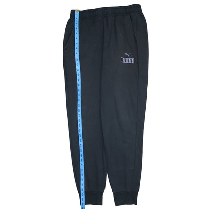 Puma Men's Black Jogger Trousers Size M Regular Fit Fleece