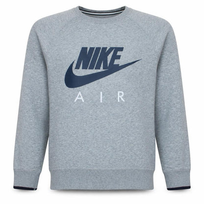 Nike Men's Grey Air Logo Crew Neck Pullover Sweatshirt Size S