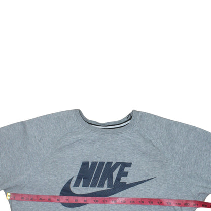 Nike Men's Grey Air Logo Crew Neck Pullover Sweatshirt Size S