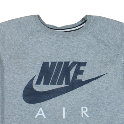 Nike Men's Grey Air Logo Crew Neck Pullover Sweatshirt Size S