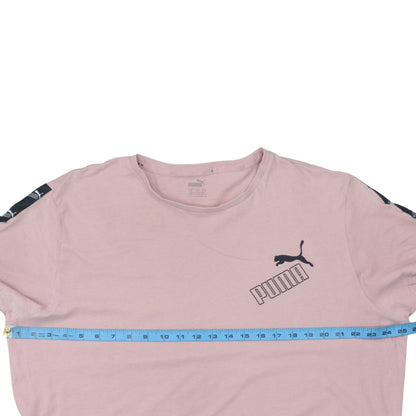 Puma Men's Pink Logo Crew Neck 2XL Short Sleeve Sports T-Shirt