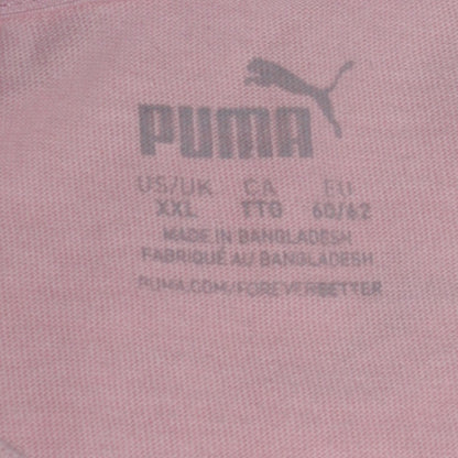 Puma Men's Pink Logo Crew Neck 2XL Short Sleeve Sports T-Shirt