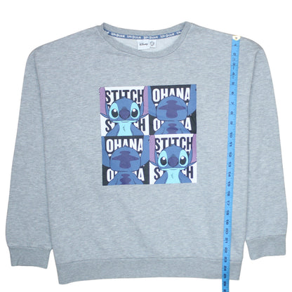 Disney Women 2XL Grey Stitch Ohana Pullover Sweatshirt
