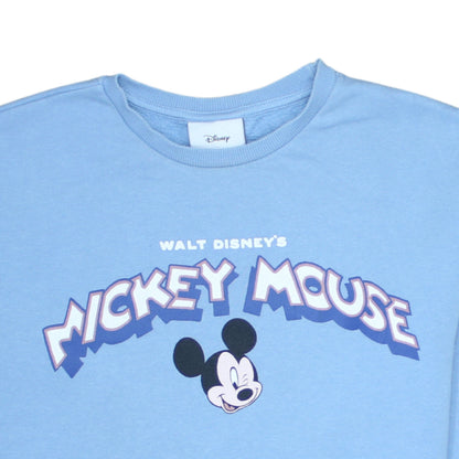 Disney Mickey Mouse Blue Sweatshirt Unisex Adults S Pullover