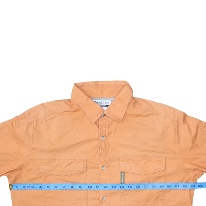 Columbia Men's Orange Short Sleeve Button-Up Outdoor Shirt L