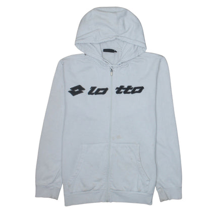 Lotto Men's White Full Zip Hoodie Size L Sports Fleece Sweatshirt