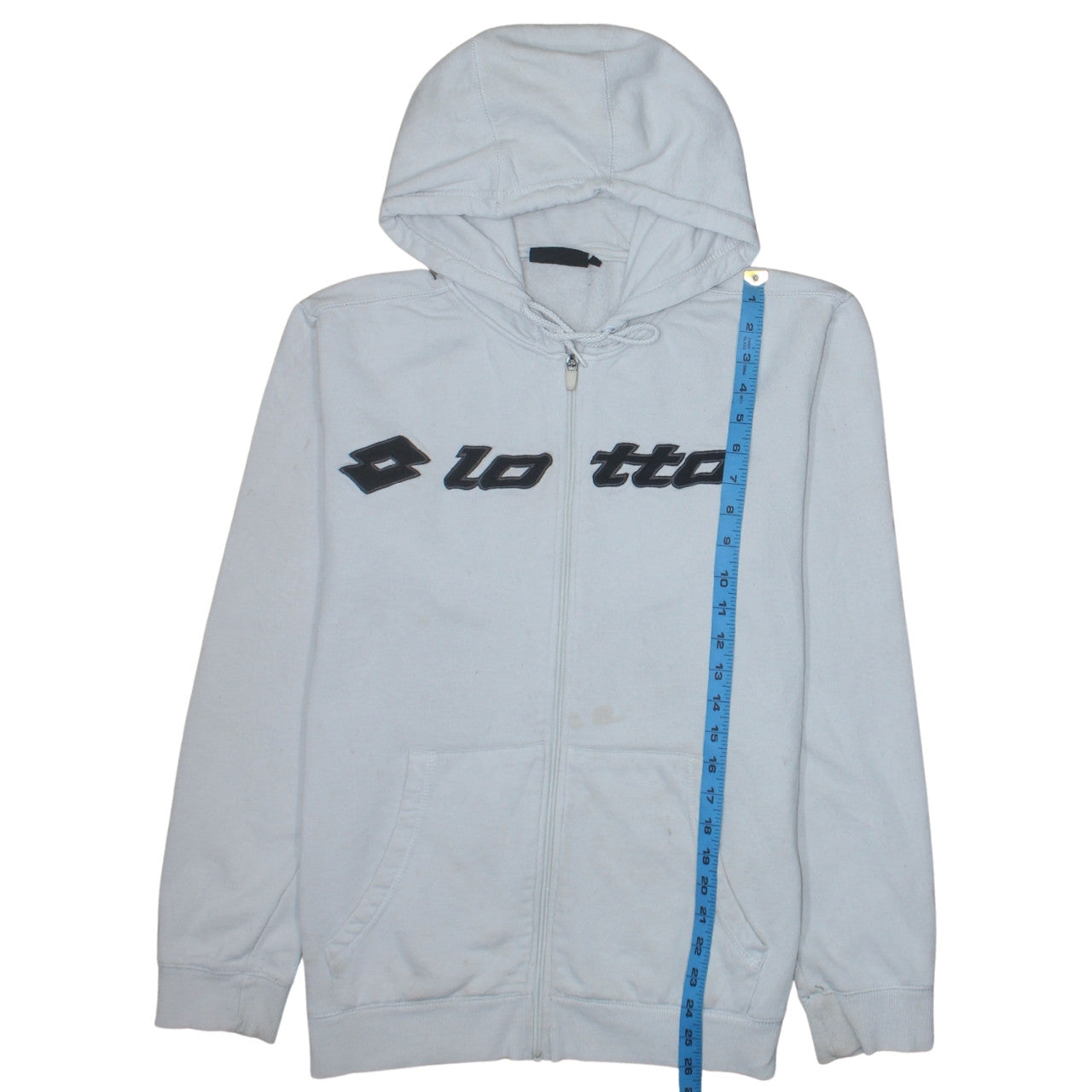 Lotto Men's White Full Zip Hoodie Size L Sports Fleece Sweatshirt