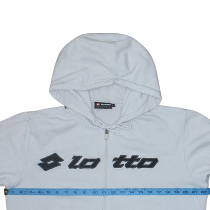 Lotto Men's White Full Zip Hoodie Size L Sports Fleece Sweatshirt
