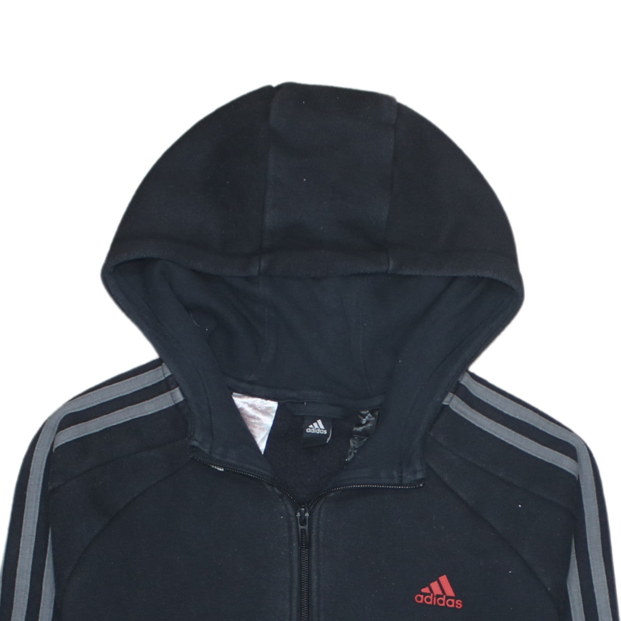 adidas Boys Black Full Zip Hoodie 14 Years Fleece Lined Sportswear