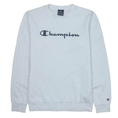 Champion Boys White 2XL Crew Neck Logo Sweatshirt Cotton Blend