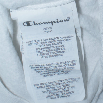 Champion Boys White 2XL Crew Neck Logo Sweatshirt Cotton Blend