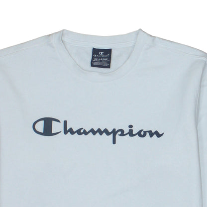 Champion Boys White 2XL Crew Neck Logo Sweatshirt Cotton Blend