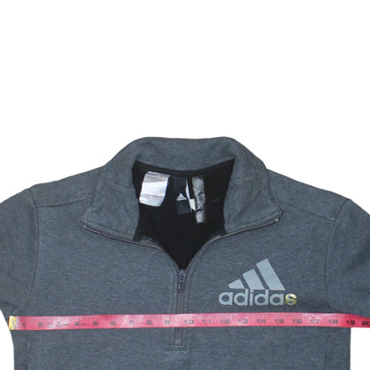 Adidas Boys Grey 13-14 Years 1/2 Zip Sweatshirt Hoodie