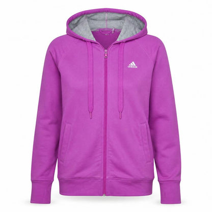 Adidas Women’s Pink Full Zip Hoodie Size 12-14 M Cotton Blend