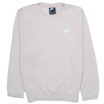 Nike Men's Beige Small Pullover Fleece Sweatshirt Crew Neck