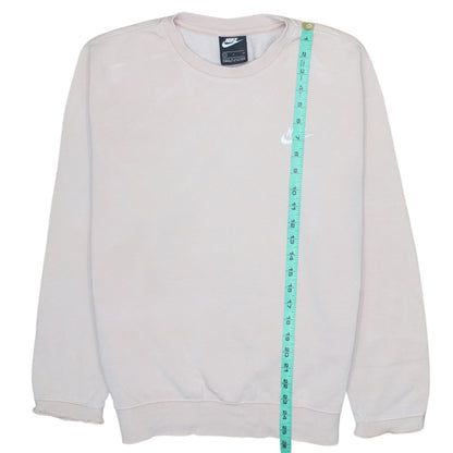 Nike Men's Beige Small Pullover Fleece Sweatshirt Crew Neck
