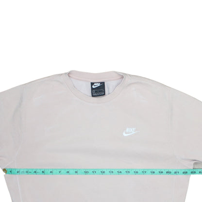 Nike Men's Beige Small Pullover Fleece Sweatshirt Crew Neck