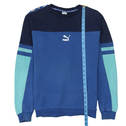 Puma Boys Blue Colourblock Crew Neck Sweatshirt 15-16 Years
