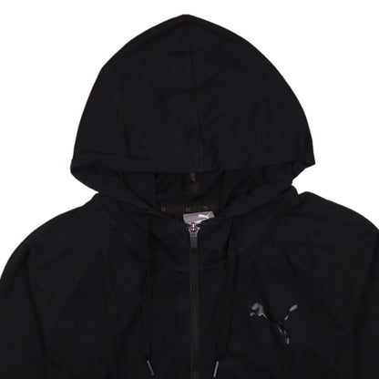 Puma Women's Black Full Zip Hoodie Size 10 Hooded Sweatshirt