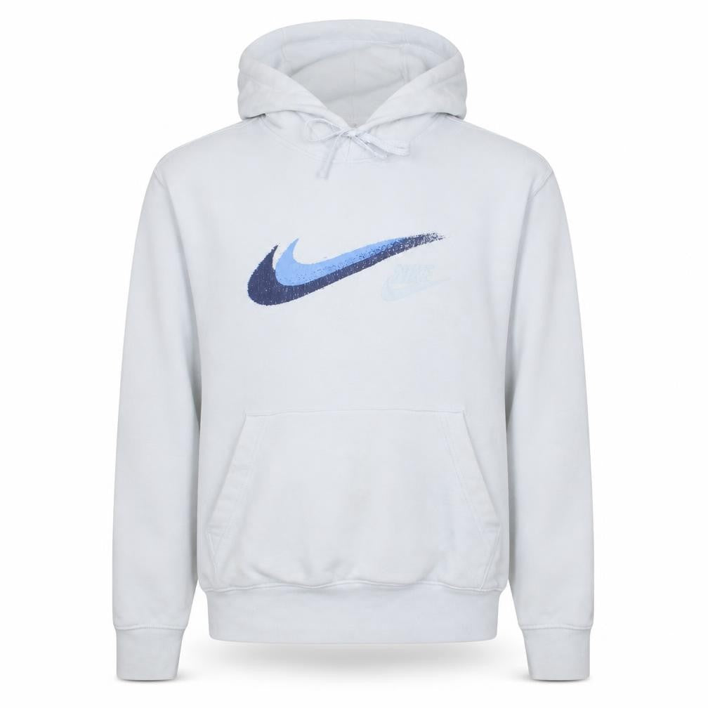 Nike Men's White Swoosh Pullover Hoodie Small Regular Fit