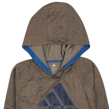 Adidas Men's Brown Pullover Hoodie L Graphic Logo Sportswear