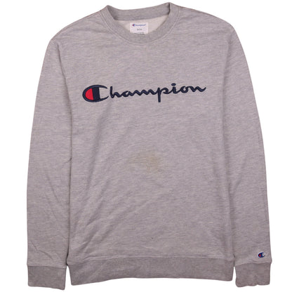 Champion Men's Grey Small Pullover Sweatshirt Embroidered Logo