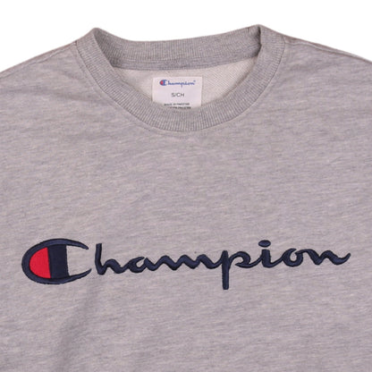 Champion Men's Grey Small Pullover Sweatshirt Embroidered Logo