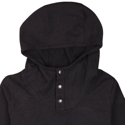 The North Face Womens Black Small Henley Hoodie Fleece Pullover