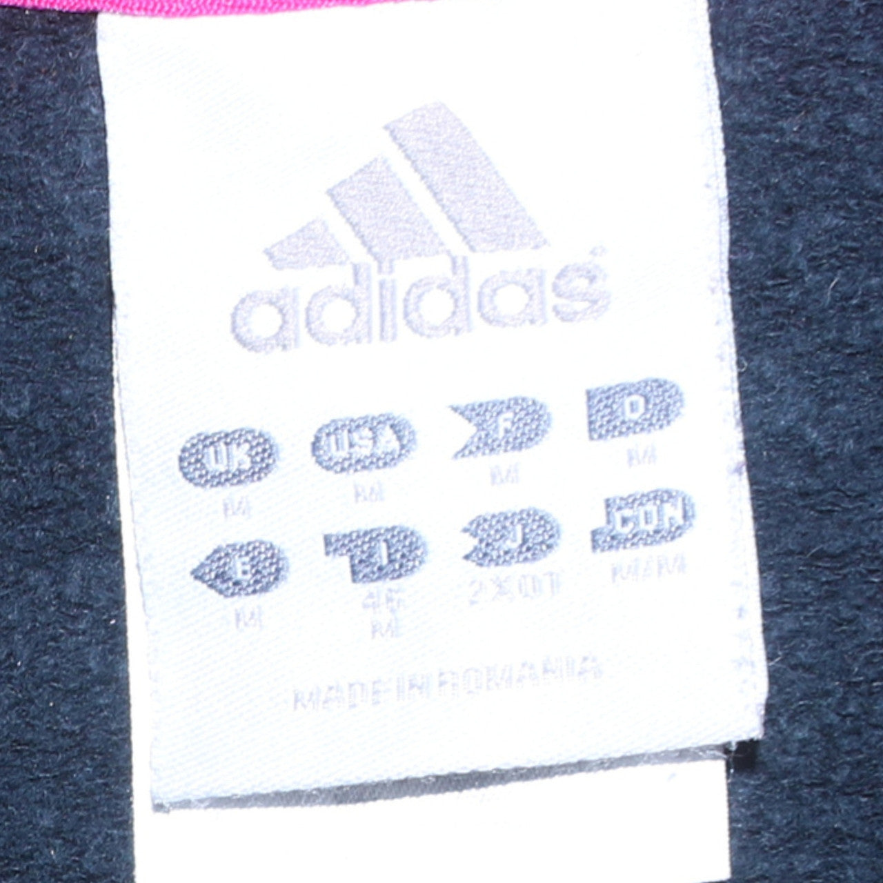 Adidas Womens Cream Black Pink Full Zip Hoodie Size 14