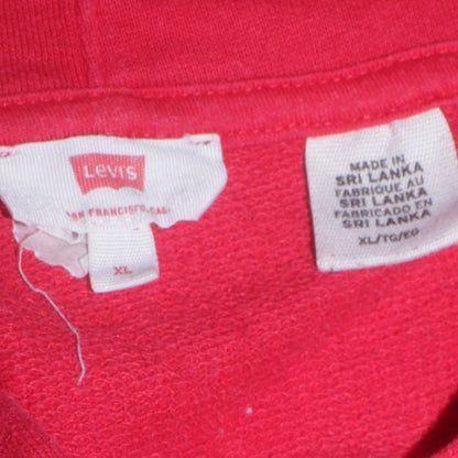 Levi's Men's Red XL Pullover Hoodie with Logo Graphic