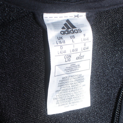 Adidas Womens Black Full Zip Hoodie L 16-18 Classic Sportswear